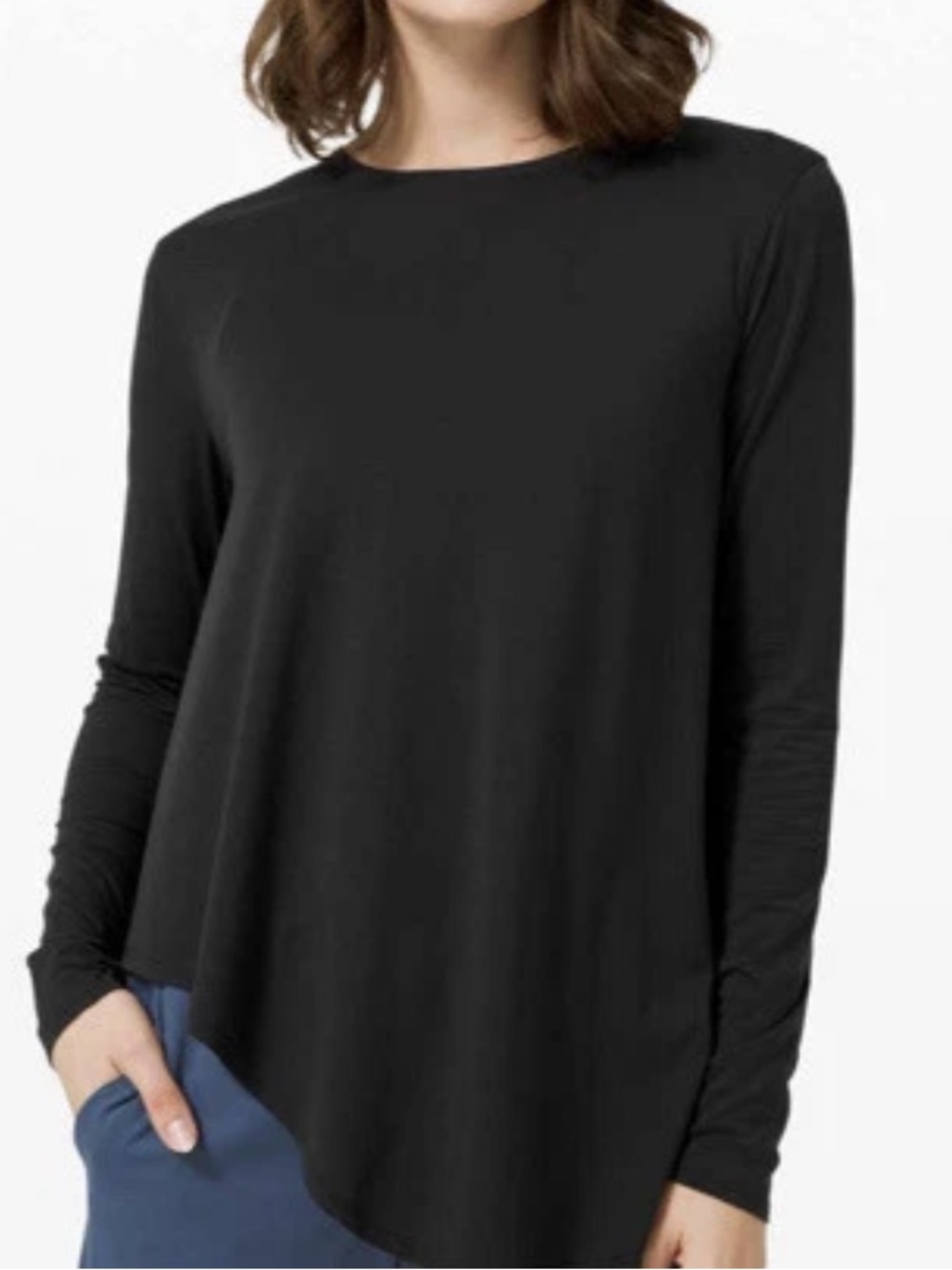 Lululemon Black Lifted Balance Asymmetrical Long Sleeve Top Size 4